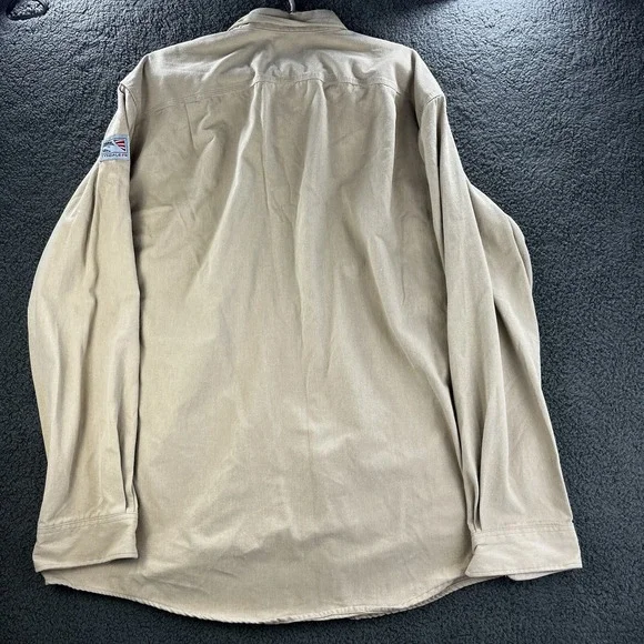 Tyndale Flame Resistant Work Jacket Shirt Size 3XL 9 CAL 2 CAT Khaki Tan Pocket - Picture 10 of 13